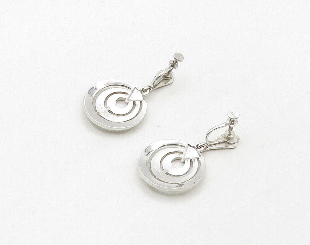 925 Sterling Silver  Sparkling Graduating Circles Non Pierce Earrings  EG8251