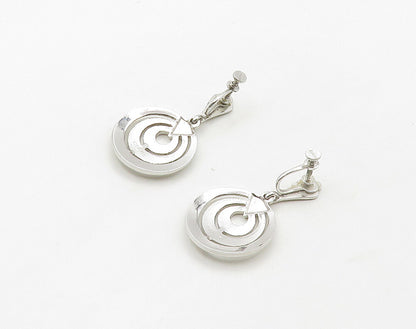 925 Sterling Silver  Sparkling Graduating Circles Non Pierce Earrings  EG8251