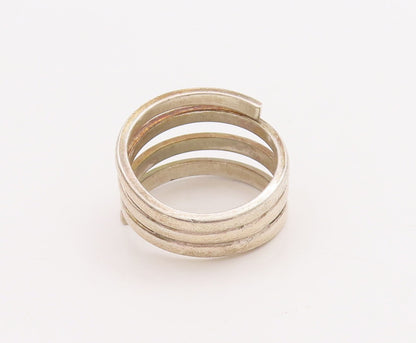 925 Sterling Silver Vintage Ring Minimalist Spiral Coil  Sz 8  RG28906