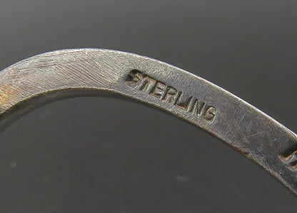 925 Sterling Silver  Vintage Turquoise Modernist Love Heart Brooch Pin  BP8736