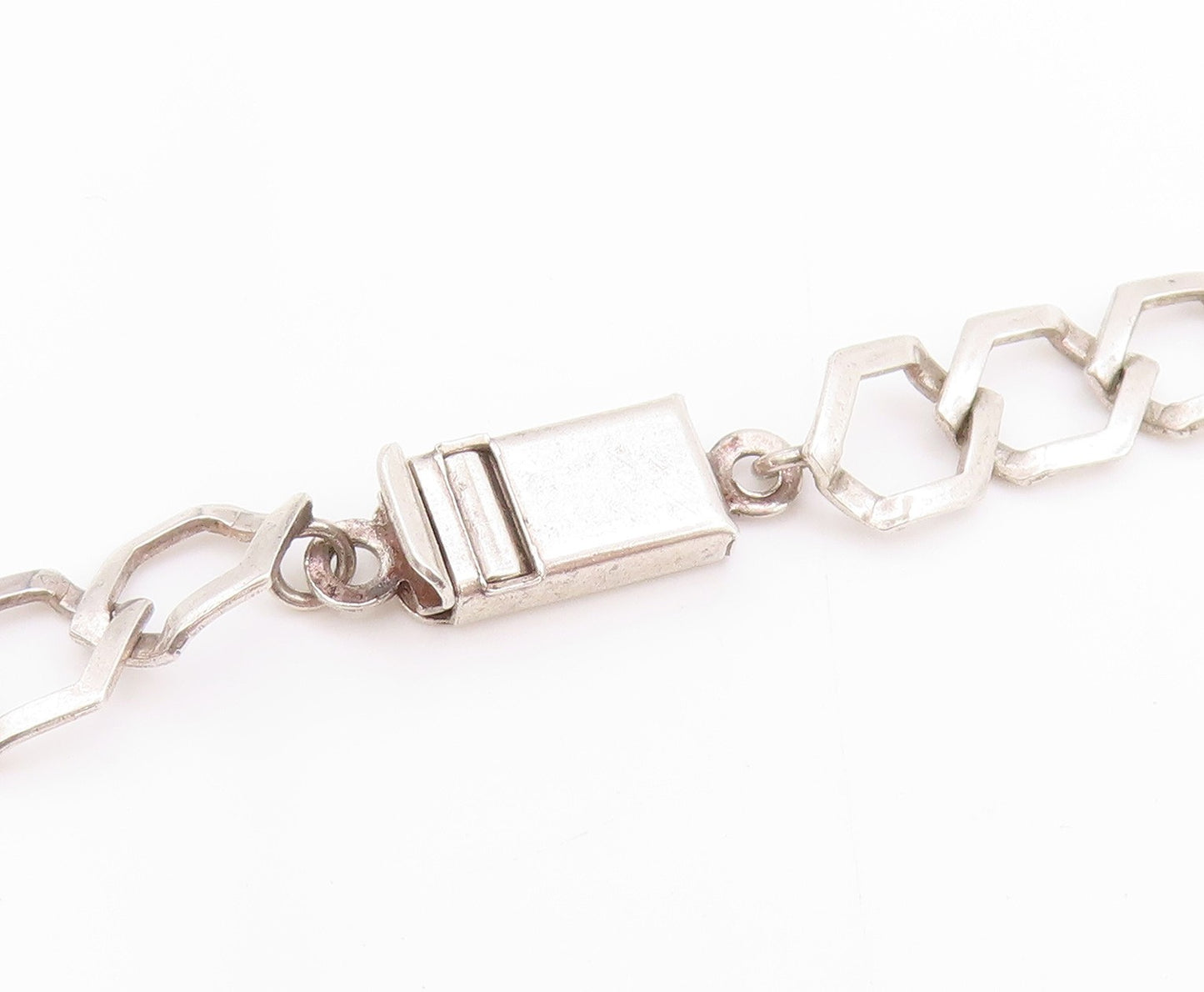925 Sterling Silver Vintage Necklace Minimalist Statement Curb Chain   NE4681