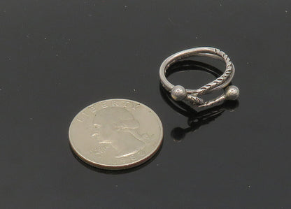 925 Sterling Silver  Vintage Etched Detail Bypass Style Band Ring Sz 6 RG20313