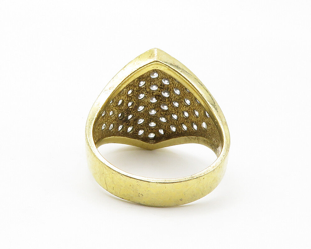 925 Sterling Silver  Cubic Zirconia Encrusted Cocktail Ring Sz 8.5  RG14497