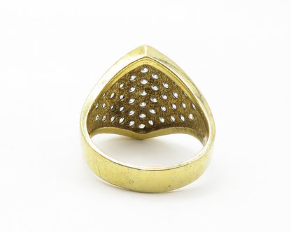 925 Sterling Silver  Cubic Zirconia Encrusted Cocktail Ring Sz 8.5  RG14497