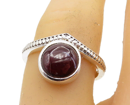 925 Sterling Silver  Cabochon Cut Topaz Shiny Pointed Band Ring Sz 7  RG8042