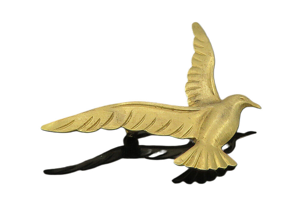 BEAU 925 Sterling Silver  Vintage Shiny Gold Plated Bird Brooch Pin  BP4038
