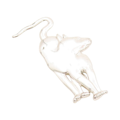 925 Sterling Silver Vintage Brooch MFA Solid Walking Cat Cutout  BP11573