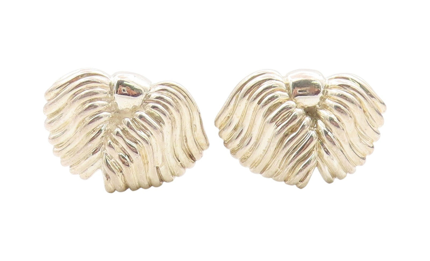 925 Sterling Silver Vintage Earrings Designer Solid Grooved Tassels  EG13359