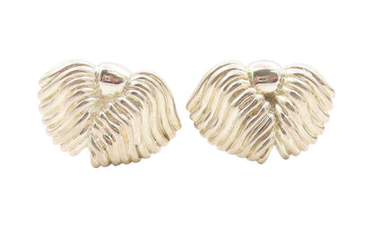 925 Sterling Silver Vintage Earrings Designer Solid Grooved Tassels  EG13359