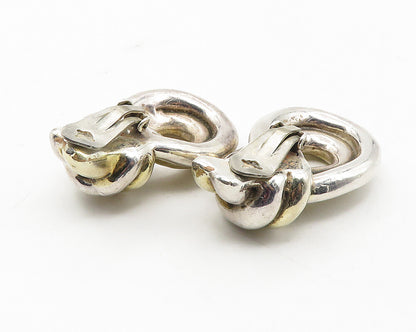 925 Sterling Silver  Vintage Knot Loop Design Non Pierce Drop Earrings  EG5872