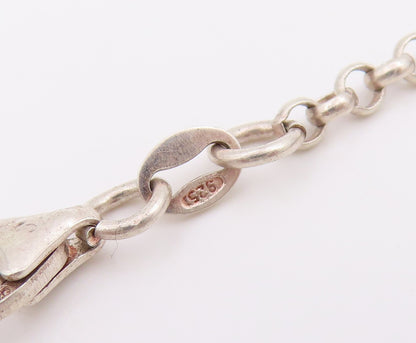 925 Sterling Silver Vintage Necklace Enameled Briefcase Charm Chain  NE4707