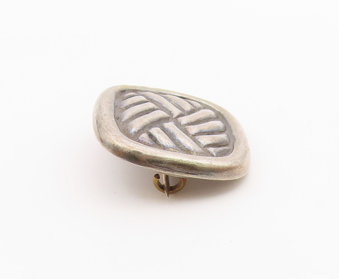 SPRATLING 925 Sterling Silver  Vintage Brutalist Rope Carve Brooch Pin BP10408