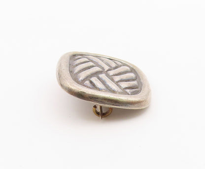 SPRATLING 925 Sterling Silver  Vintage Brutalist Rope Carve Brooch Pin BP10408