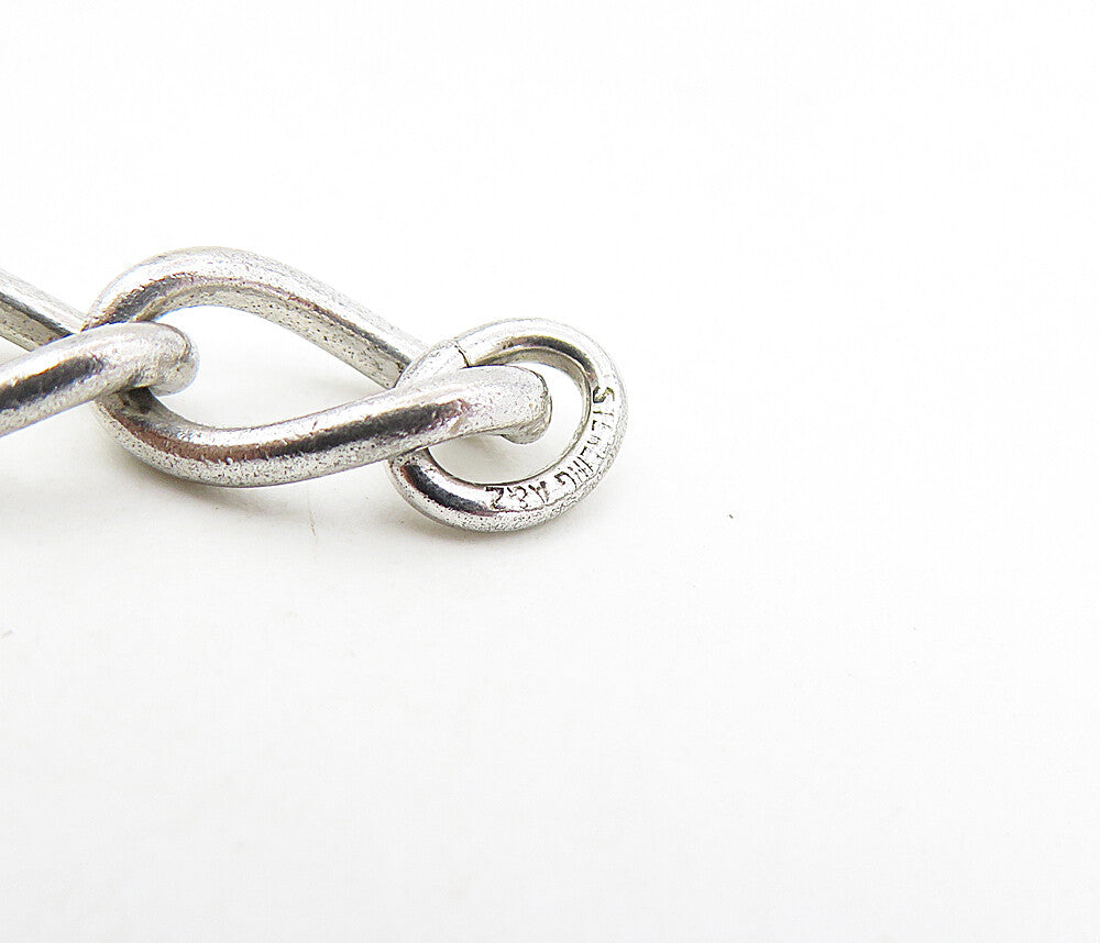 925 Sterling Silver  Vintage Oxidized YMCA Swim Charm Chain Bracelet  BT3778