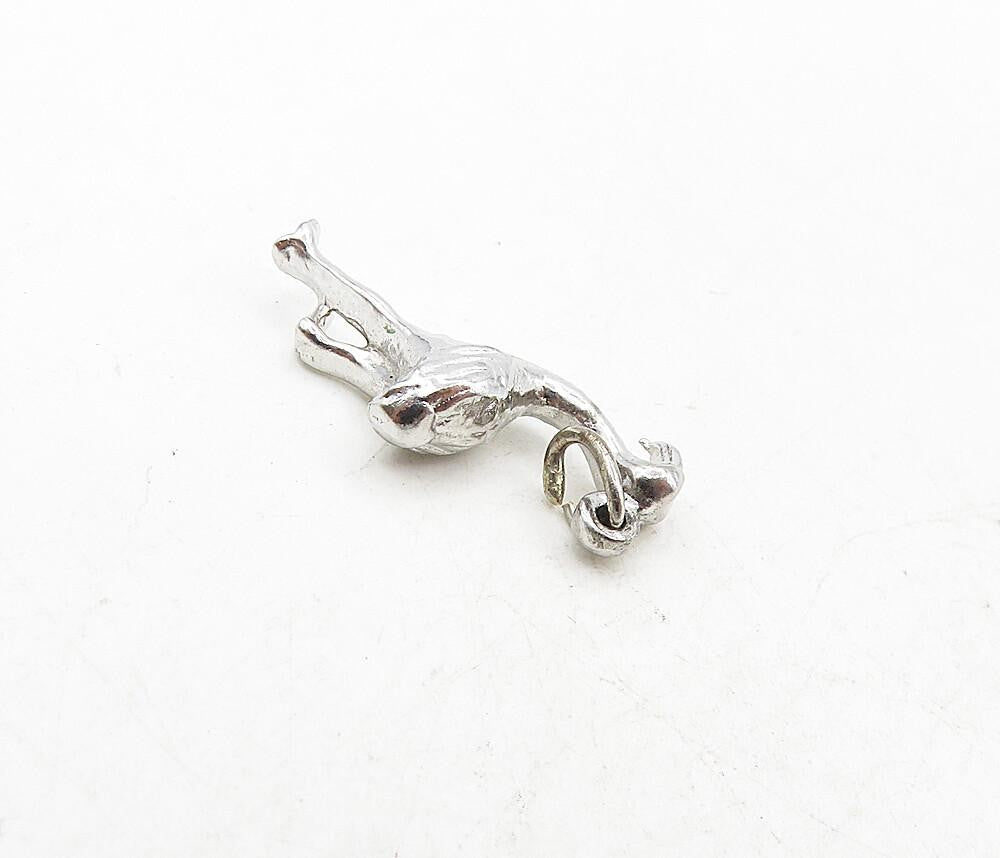 925 Sterling Silver  Vintage Petite Shiny Flamingo Bird Motif Pendant  PT6903