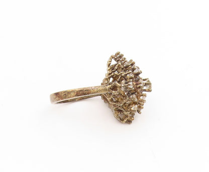 925 Sterling Silver Vintage Ring PANETTA Topaz Cluster Snowflake  Sz 7  RG34690
