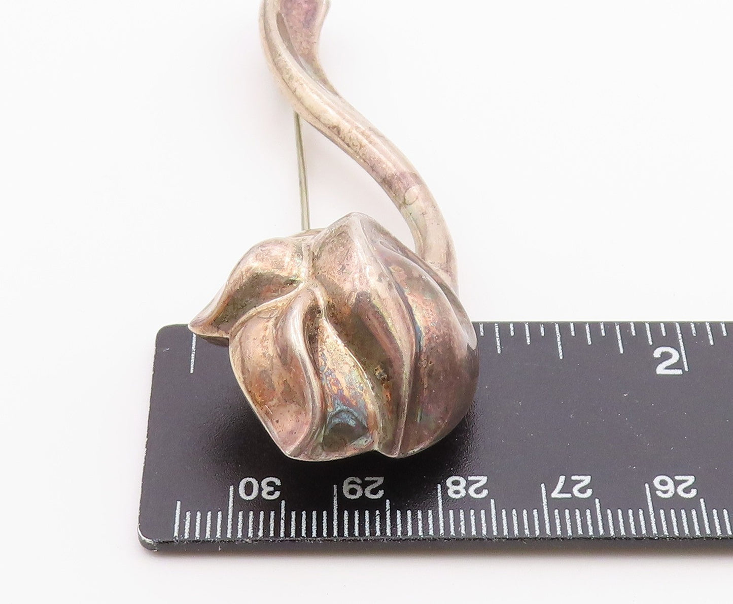 JONDELL SPAIN 925 Sterling Silver  Vintage Single Flower Brooch Pin  BP4182