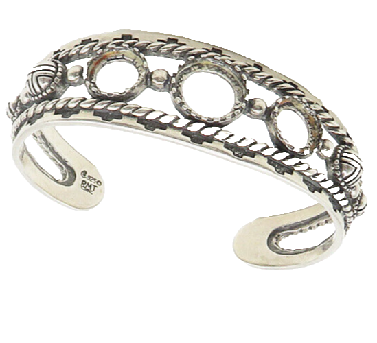 CAROLYN POLLACK RELIOS 925 Silver  Vintage Shiny Twist Cuff Bracelet  BT6784