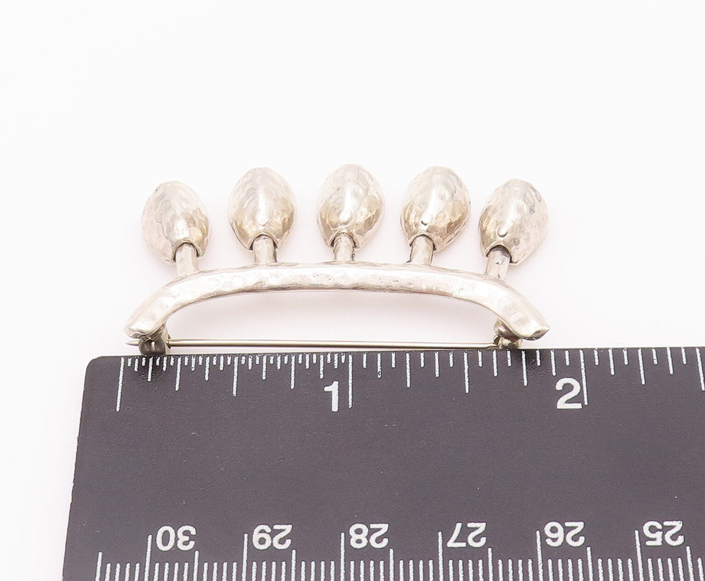 925 Sterling Silver Vintage Brooch Pin CYNTHIA GALE Designer Dented Drop BP10747