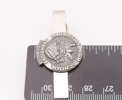 925 Sterling Silver Vintage Tie Clip JOSTENS Football Team Carved Badge TR3740