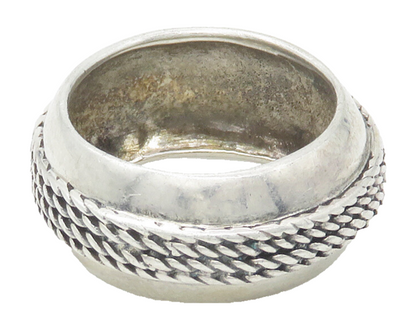 925 Sterling Silver  Vintage Shiny Rope Twist Round Band Ring Sz 6  RG14533