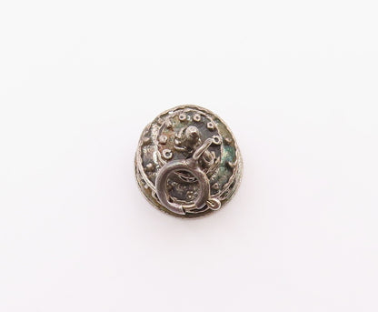 925 Sterling Silver  Vintage Petite Dark Tone Birthday Cake Pendant  PT17512