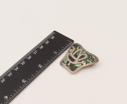 PEDRO CASTILLO 925 Silver  Vintage Inlaid Abalone & Bird Brooch Pin  BP10223