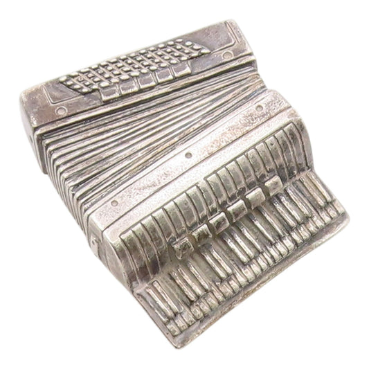 925 Sterling Silver Vintage Decorative Piece  Accordion Musical Piano  TR4237