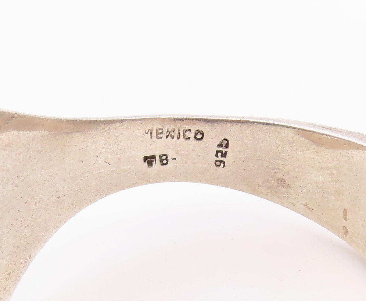 925 Sterling Silver Vintage Bracelet MEXICO Modernist Swirly Open Cuff  BT12147