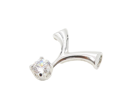 925 Sterling Silver  Sparkling Prong Set Cubic Zirconia Split Pendant  PT12351