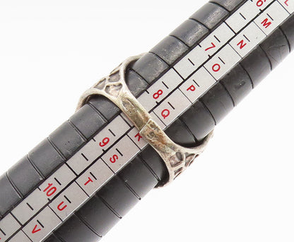 ISRAEL 925 Silver  Vintage Openwork Shank Tiger's Eye Ring Sz 8.5  RG26217