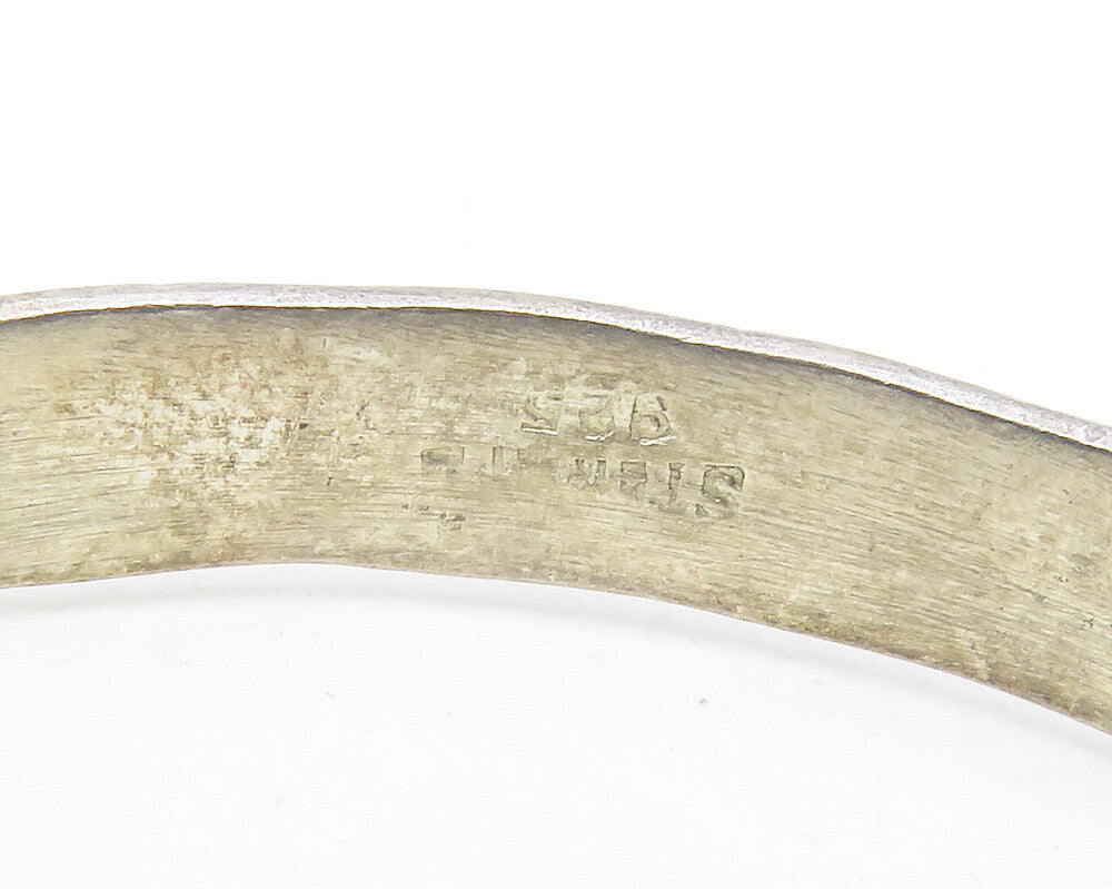 MEXICO 925 Sterling Silver  Vintage Arrow Etched Bangle Bracelet  BT4770