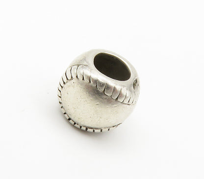 925 Sterling Silver  Vintage Petite Round Baseball Bead Pendant  PT11814