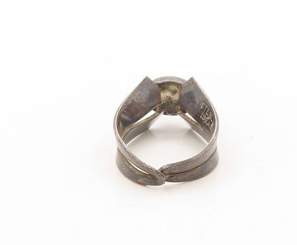 925 Sterling Silver Vintage Ring ISRAEL Dark Tone Tigers Eye  Sz 6.5  RG31055