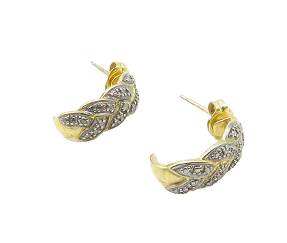 ROSS SIMON 925 Silver  Genuine Diamonds Gold Plated Drop Earrings  EG8451