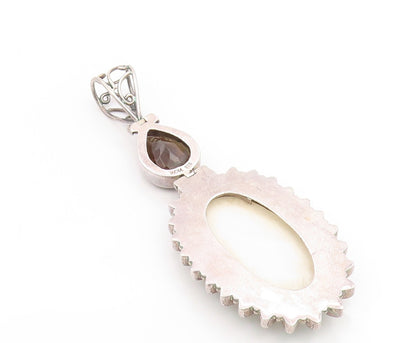925 Sterling Silver Vintage Pendant Turquoise Large Sunburst Oval Locket PT25847