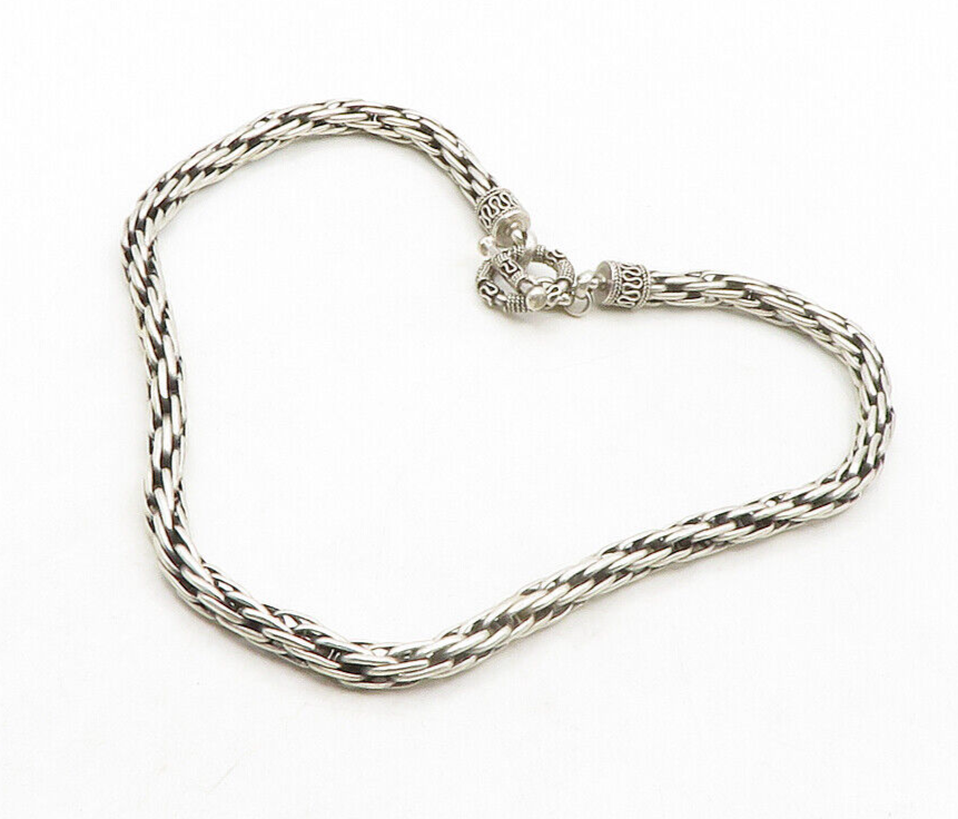 925 Sterling Silver  Vintage Rope Twist Swirl Detail Chain Necklace  NE2229