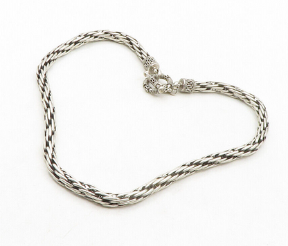 925 Sterling Silver  Vintage Rope Twist Swirl Detail Chain Necklace  NE2229