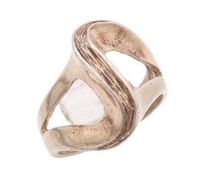 925 Sterling Silver Vintage Ring Cutout Shank Swirled Design  Sz 7  RG29003