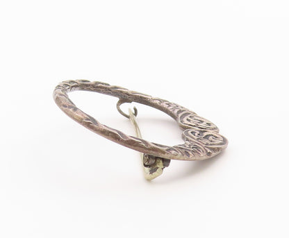 925 Sterling Silver Vintage Brooch IRELAND Celtic Weave Penannular Pin  BP12602