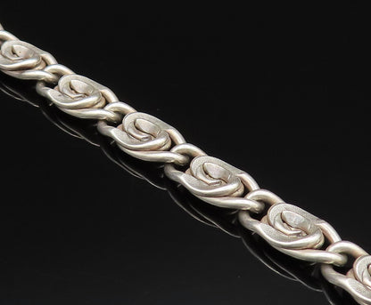 925 Sterling Silver Vintage S Swirl Symbol Interlocking Bracelet BT9582