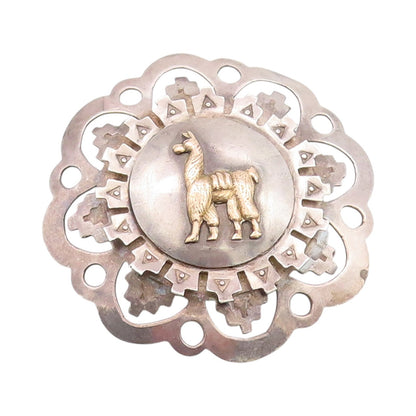18k Gold 925 Sterling Silver Vintage Brooch Antique Design Camel Cutout  BP11669