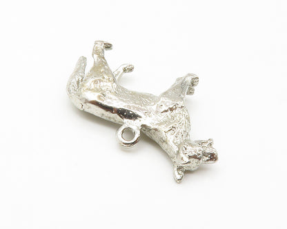 925 Sterling Silver  Vintage Petite Shiny Standing Dog Animal Pendant  PT11276