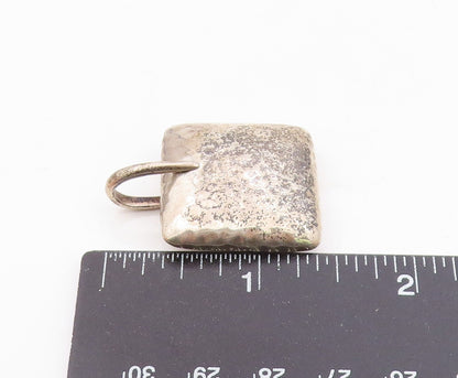 SILPADA 925 Sterling Silver  Vintage Hollow Hammered Square Pendant  PT12245