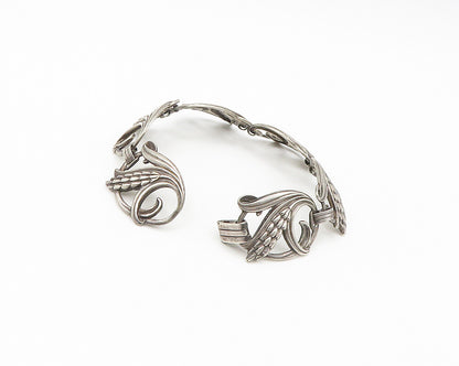 DANECRAFT 925 Sterling Silver  Vintage Dark Tone Wheat Chain Bracelet  BT7213