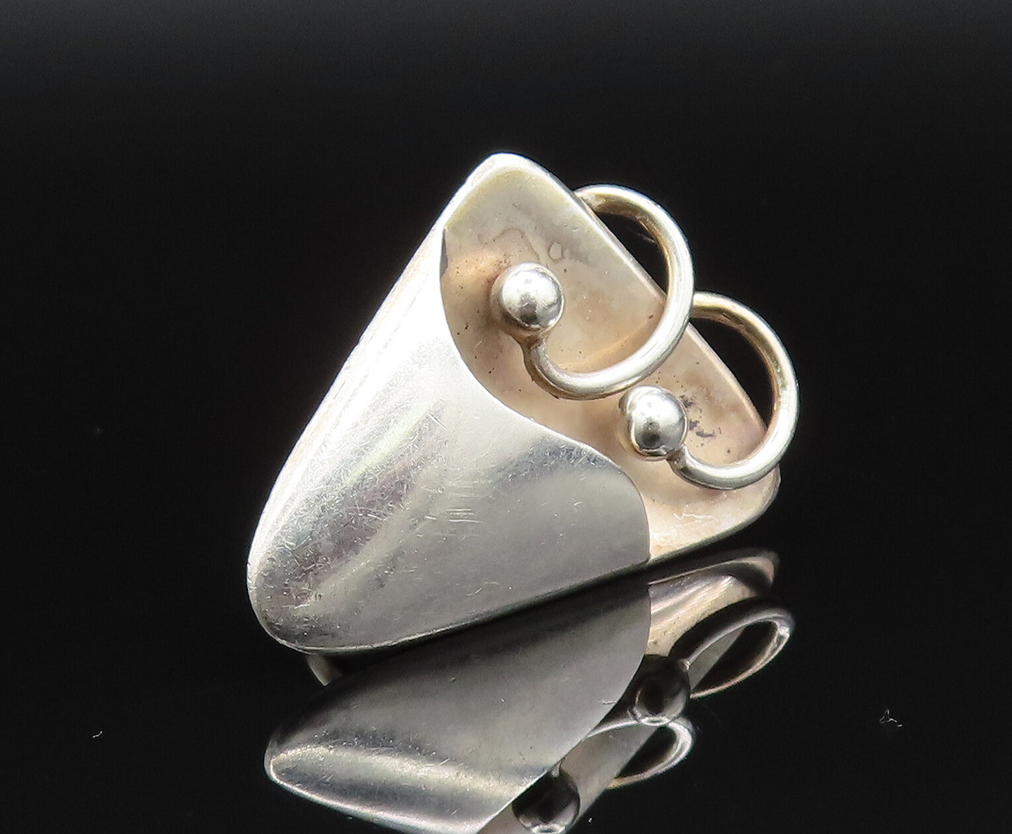 ANTONIO REINA 925 Silver  Vintage Modernist Screw Back Earrings  EG11820