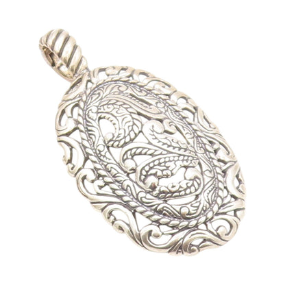 925 Sterling Silver Vintage Pendant CAROLYN POLLACK Floral Design Cutout PT23939