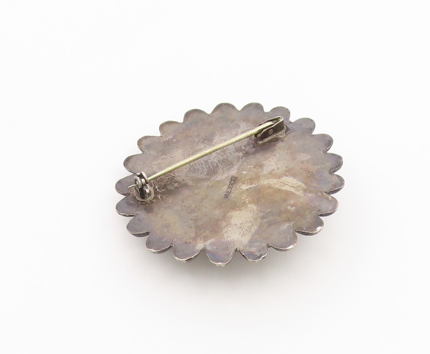 925 Sterling Silver Vintage Brooch Pin MEXICO Classic Sunflower Motif  BP12609