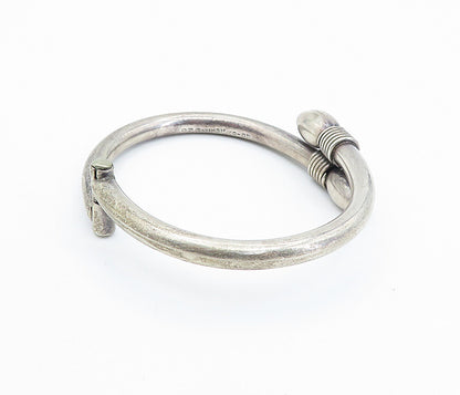 MEXICO 925 Sterling Silver Vintage Pointed Bypass Bangle Bracelet BT2925