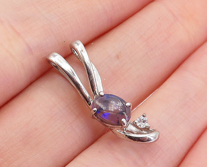 925 Sterling Silver Petite Topaz Shiny Polished Loop Design Pendant PT2615